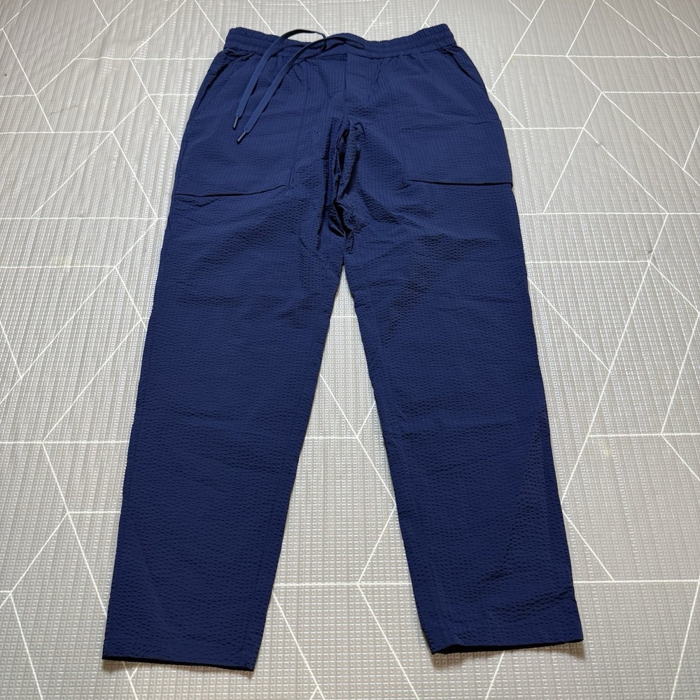 Lululemon Bowline Pant L Navy Blue LM5A09S Textured Slim Performance Training